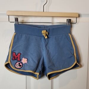 Disney by Hanna Andersson Blue Gym Style Shorts With Mickey Patches Sz 140 (10)